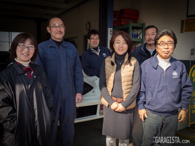 AC Minds -L~R Hiromi Ido,  Kaoru Itakura , Fujio Hara Parts Manager, Mr and Mrs Sakata and Kenzo Honda 