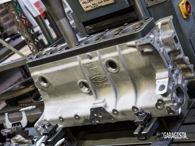 Jaguar engine block machined to size